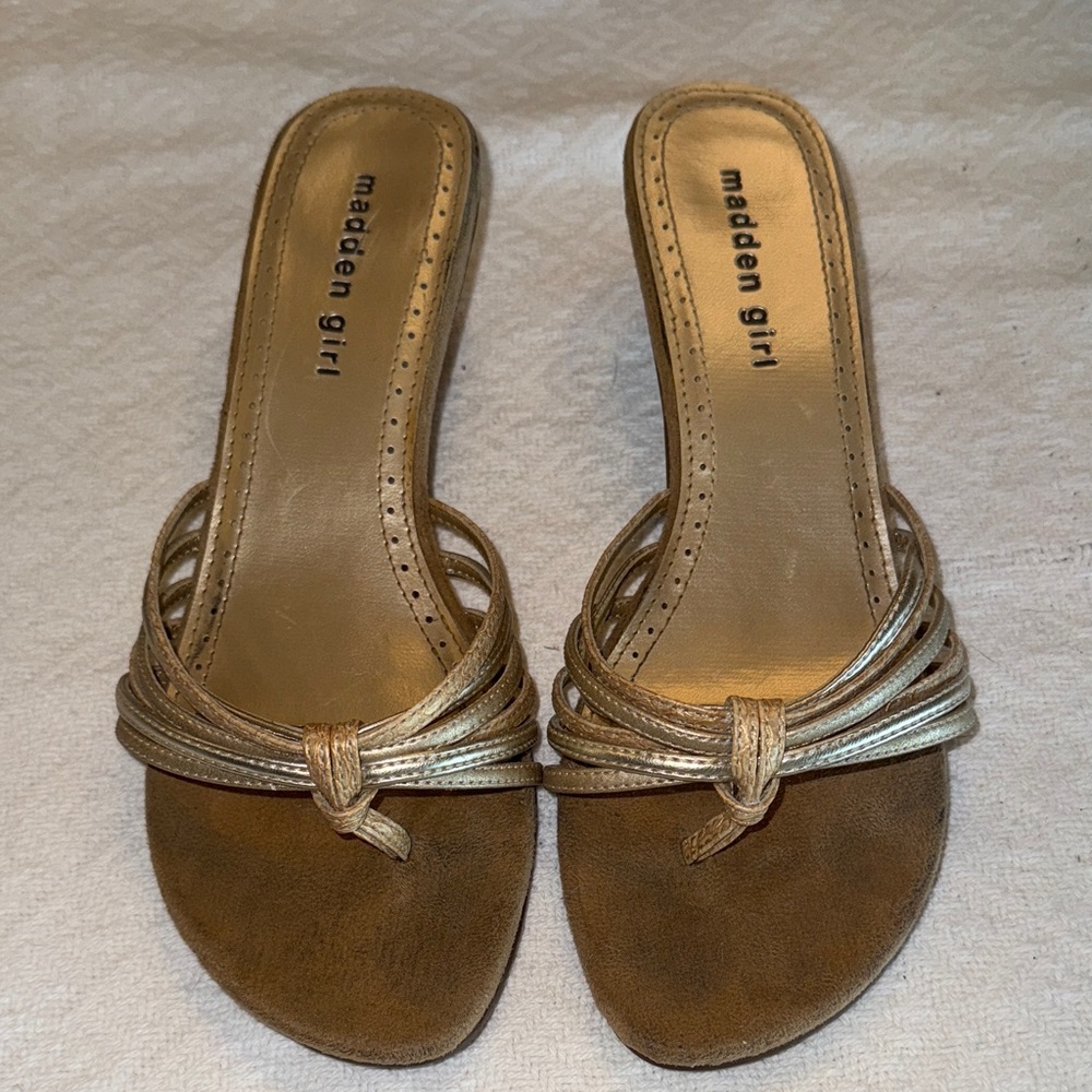 Madden Girl Tan Strappy Knotted Sandals